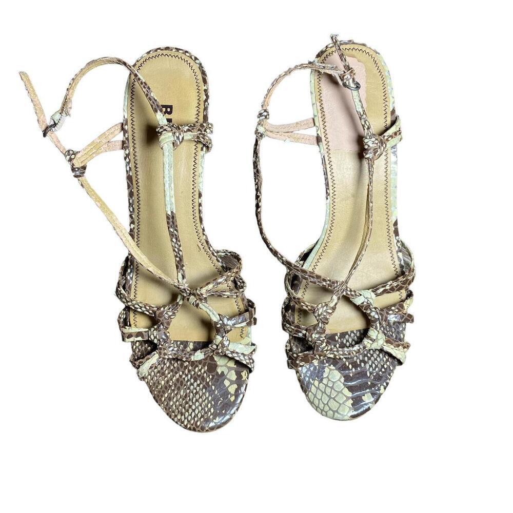 BP Snakeskin Wooden Wedges, Sz. 9